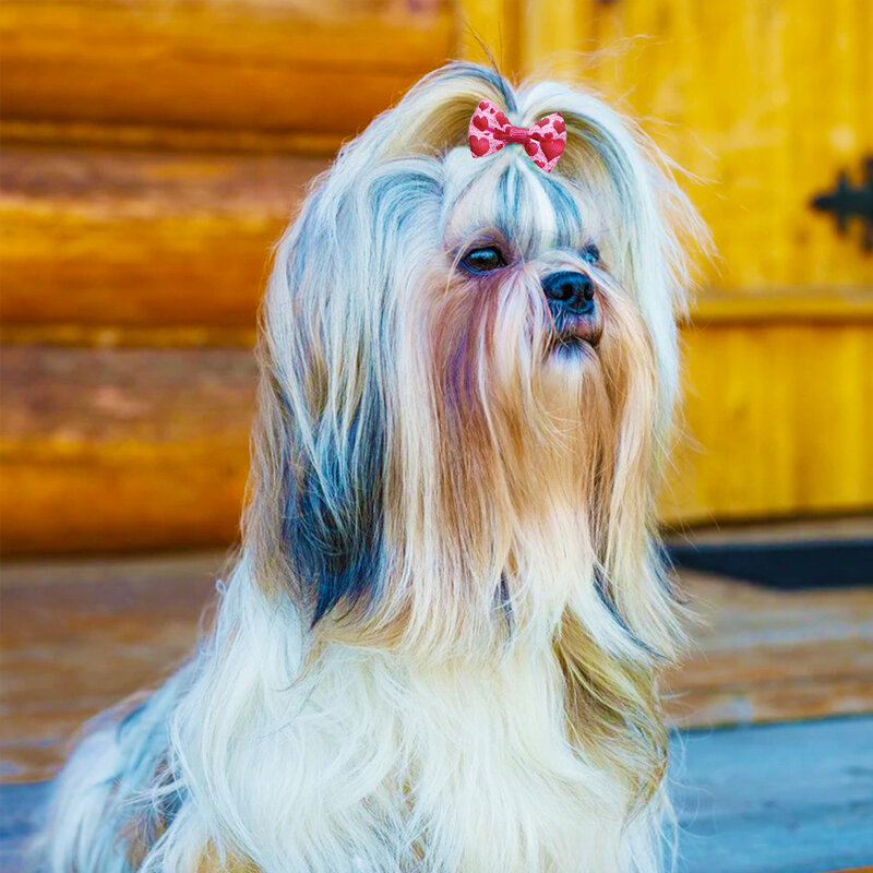 애완 동물 액세서리 개 머리 활 패션 귀여운 강아지 활 고무 밴드 애완 동물 헤어 칼라 장식 개 액세서리, 100 개