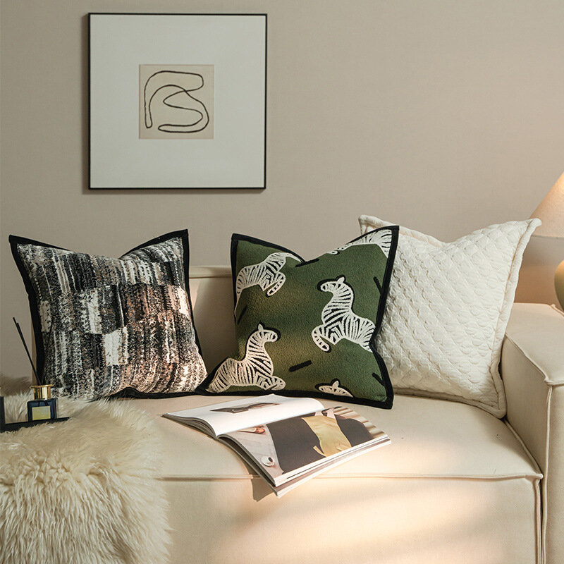 Fundas de almohada de estilo francés avanzado, funda de cojín decorativa para sofá, hogar