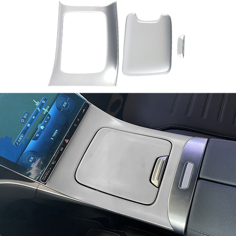 Koolstofvezel Centrale Versnellingsbak Bedieningspaneel Sticker Interieur Modificatie Voor Mercedes Benz C Klasse W206 2022