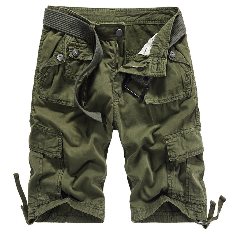 Pantalones cortos tácticos Retro para hombre, monos rectos holgados, ropa de calle, bolsillos de algodón, ropa de estilo militar