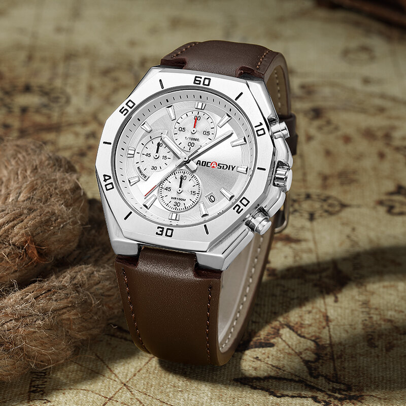 Reloj deportivo de cuarzo para hombre, cronógrafo de pulsera, marca superior de lujo, con fecha, a la moda