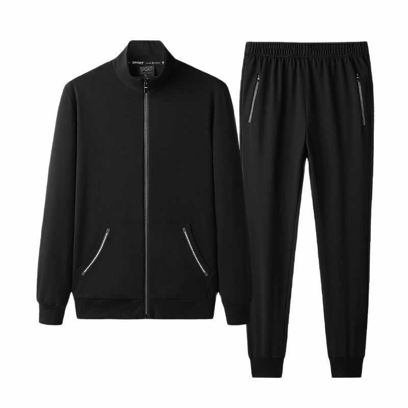 Conjunto de ropa deportiva para hombre, chándal de 2 piezas, chaqueta y pantalones, 8xl 7xl talla grande, otoño