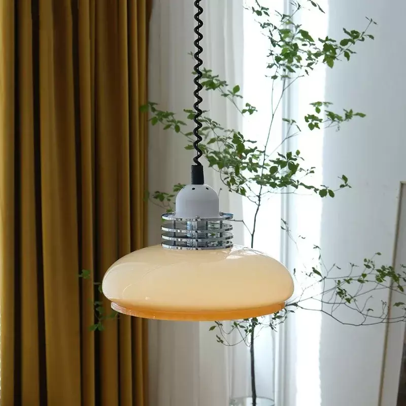 Medieval Retro Retractable Glass Pendant Light Chandeliers Restaurant Bar Bedroom Study Pendant Hanging Lamp lustre