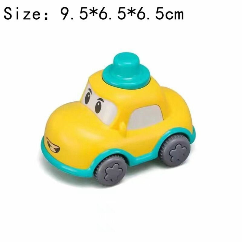 Felgekleurde Cartoon Speelgoedauto Abs Beweegbare Duw En Ga Auto Gladde Textuur Druppelbestendig Traagheidsvoertuig Kind
