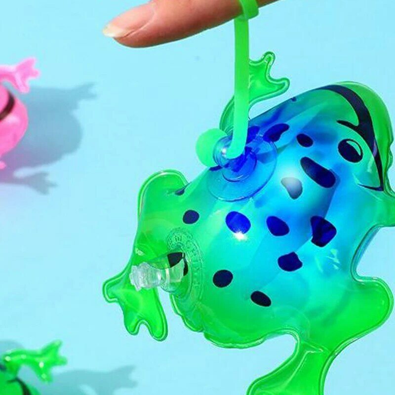Balon bercahaya katak tiup, 1 buah 11/20cm kolam renang pesta balon permainan air pantai olahraga Pancuran katak mainan menyenangkan untuk anak-anak