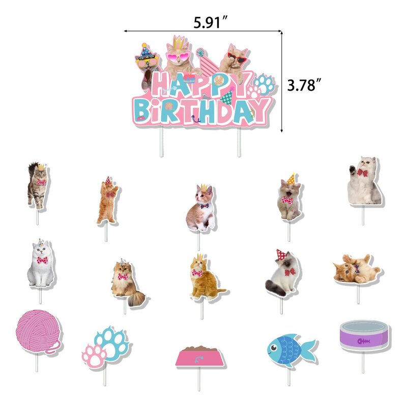 Aloha Sugar Cat forniture e decorazioni per feste Kitty Cat Kid bomboniera Banner gatto decorazioni per feste di compleanno Baby Shower