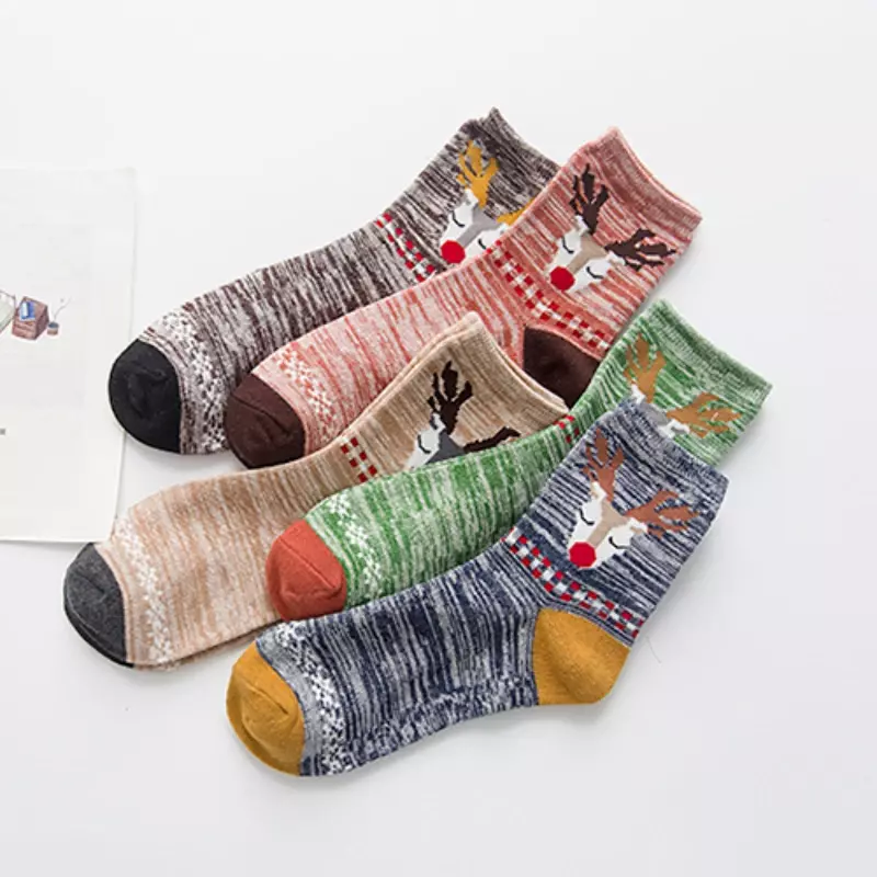 2024 Nieuwe Vrouwen Schattige Sokken Dieren Bedrukt Kawaii Sokken Harajuku Katoen Vrouwelijke Kleurrijke Coole Mode Kerst Sokken Voor Meisjes