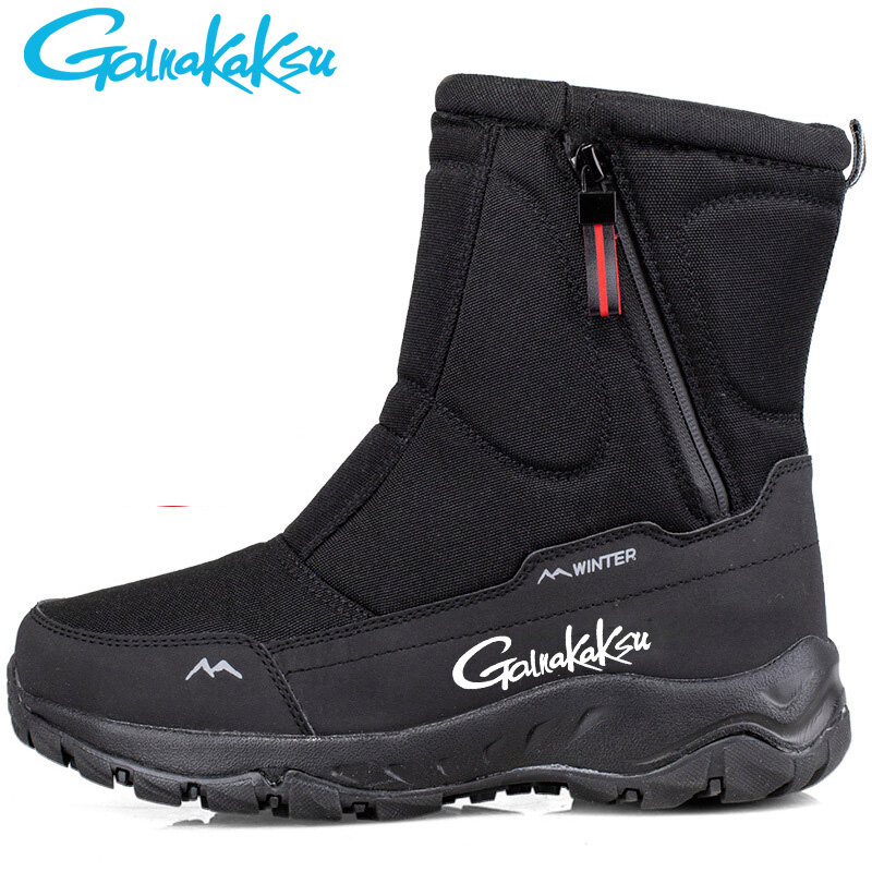 2023 Winter Unisex Outdoor Sport Fishing Snow Boots Plus Velvet Warm Non-slip Waterproof Men's Short Barrel Large Cotton Shoes