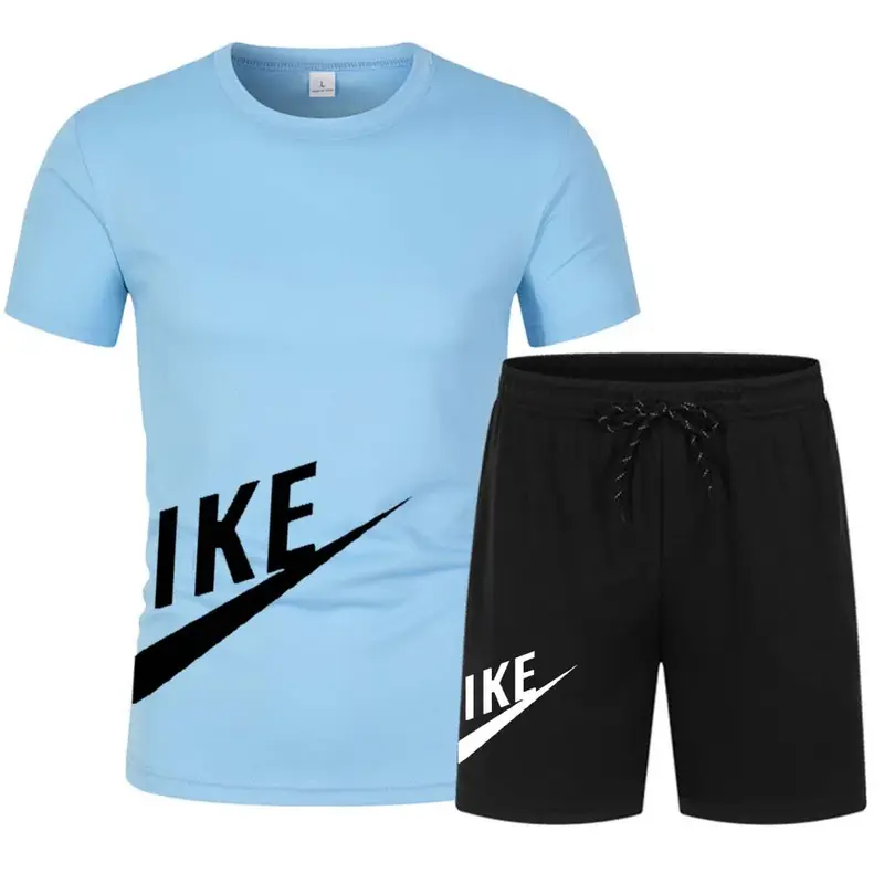 Fato de treino masculino coreano, camisetas de manga curta e shorts esportivos, roupas casuais de verão, conjuntos de corredores masculinos