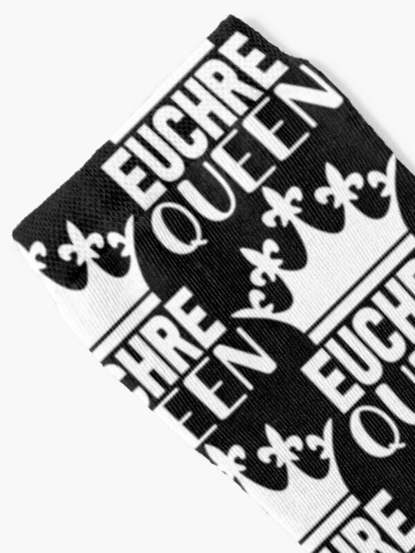 Euchre Queen – chaussettes de cyclisme amusantes pour hommes et femmes, joueur Euchre, chaussettes de jeu de cartes
