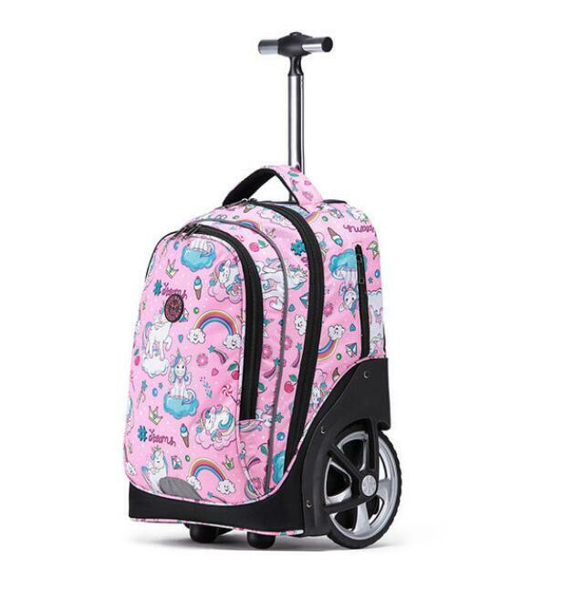Mochila de viaje con ruedas para adolescentes, con ruedas grandes mochila escolar, bolsas de equipaje rodantes