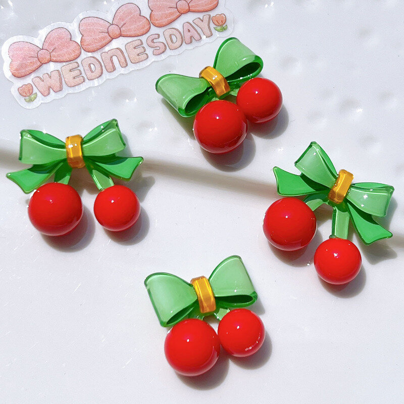 Cherry Fruits Resin Patch Accessories DIY Earrings Jewelry Pendants Hair Accessories Cell Phone Case Decoration Crafts Materials