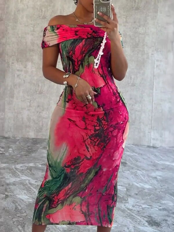 LW Plus Size dresses Off The Shoulder Bodycon Dress Women 2024 Summer Bodycon Elegant Sexy Outfits Ladies Birthday Party dress