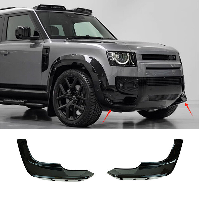 be suitable for Land Rover Defender 90 110 car front lip bright black Front bumper bottom protection plate accessories