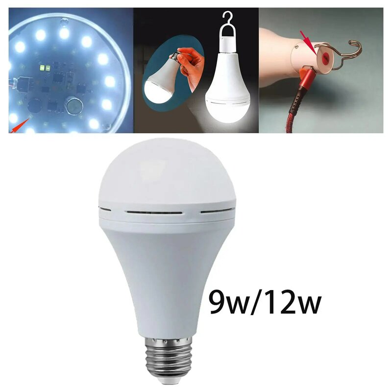 Rechargeable Light Bulb Hanging Portable LED Tent Light Bulb Emergency LED Bulbs for Warehouse Home Power Failure Tent BBQ Patio