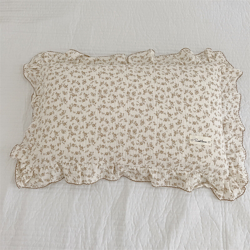 Funda de almohada de muselina de algodón con estampado Floral para bebé, funda de almohada para recién nacido, 30x50cm, 48x74cm