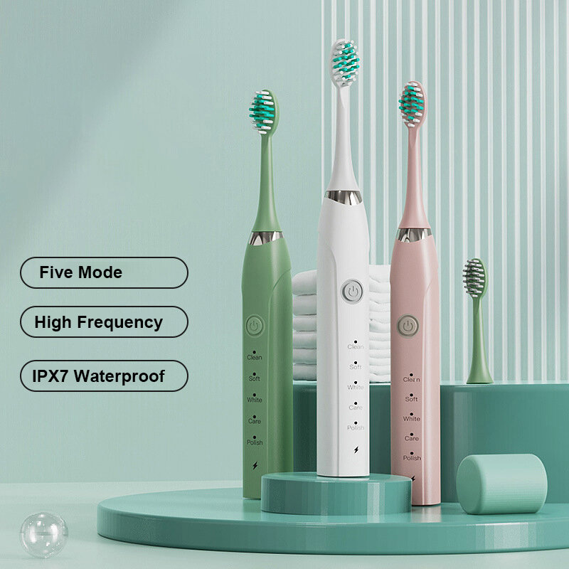 Cepillo de dientes eléctrico para adultos, herramienta dental automática de alta frecuencia, ultrasónica, impermeable, IPX7, J292