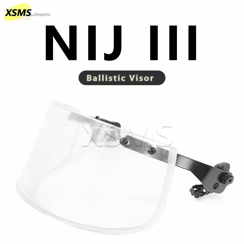 Visor balistik NIJ IIIA Level masker anti peluru, Visor anti peluru dapat dilepas untuk helm anti peluru, cepat dan ACH taktis
