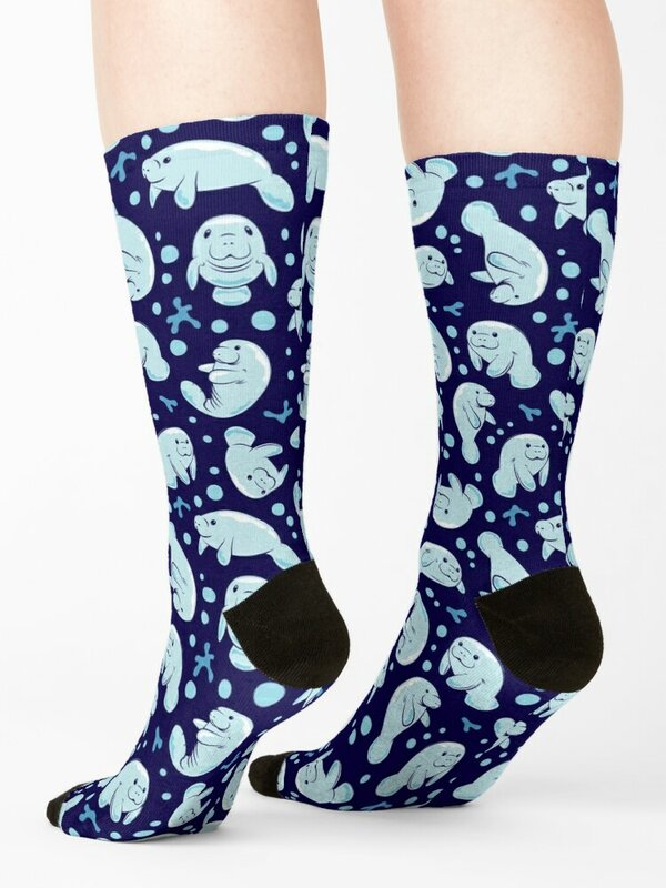 Милые Носки с рисунком для мужчин и женщин, незаменимые рождественские футбольные нескользящие носки с рисунком под водой