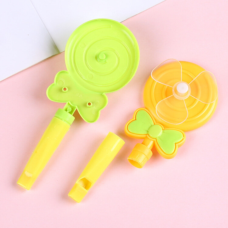 5PCS Creative Lollipop Whistle Pinwheel Toy Classic Nostalgic Plastic Kindergarten Giveaway Children's Birthday Party Gift
