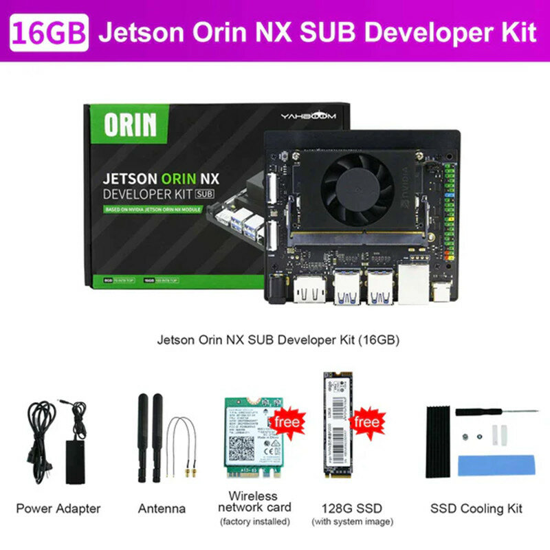 Jetson Orin NX SUB Kit pengembang dengan RAM 8GB/16GB berdasarkan modul inti NVIDIA Untuk pembelajar mendalam kinerja proyek ROS AI