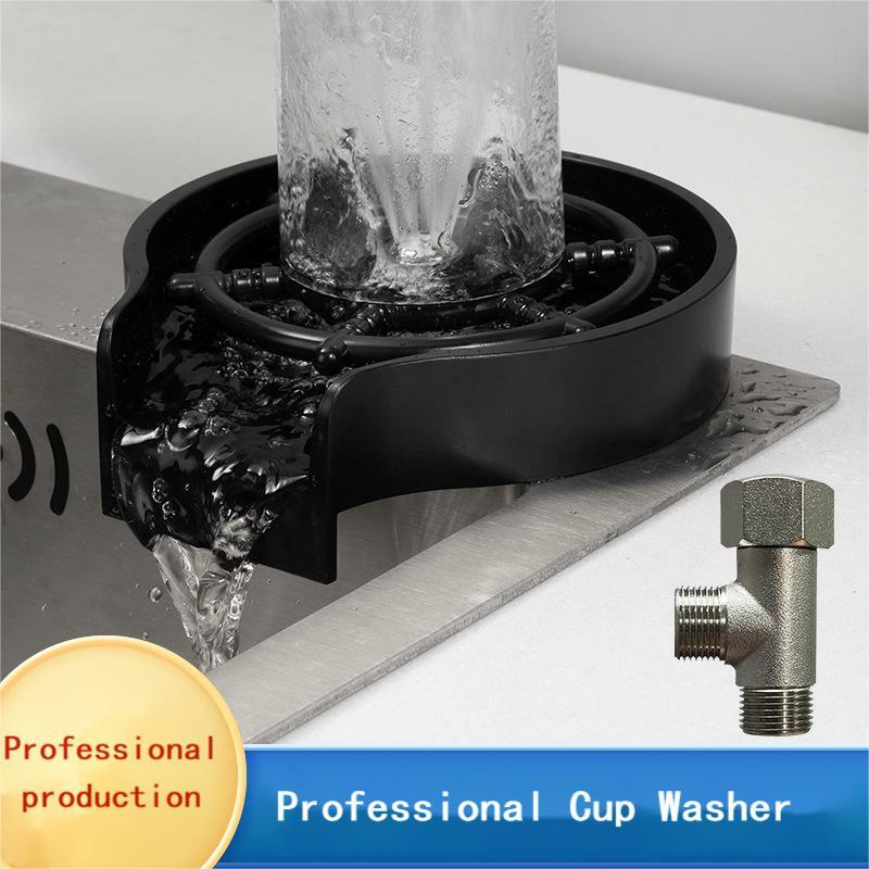 Automatic Glass Rinser Cup Washer Glass Rinser Cleaning Tool for Kitchen Sink Bar Cups Washer Cleaner