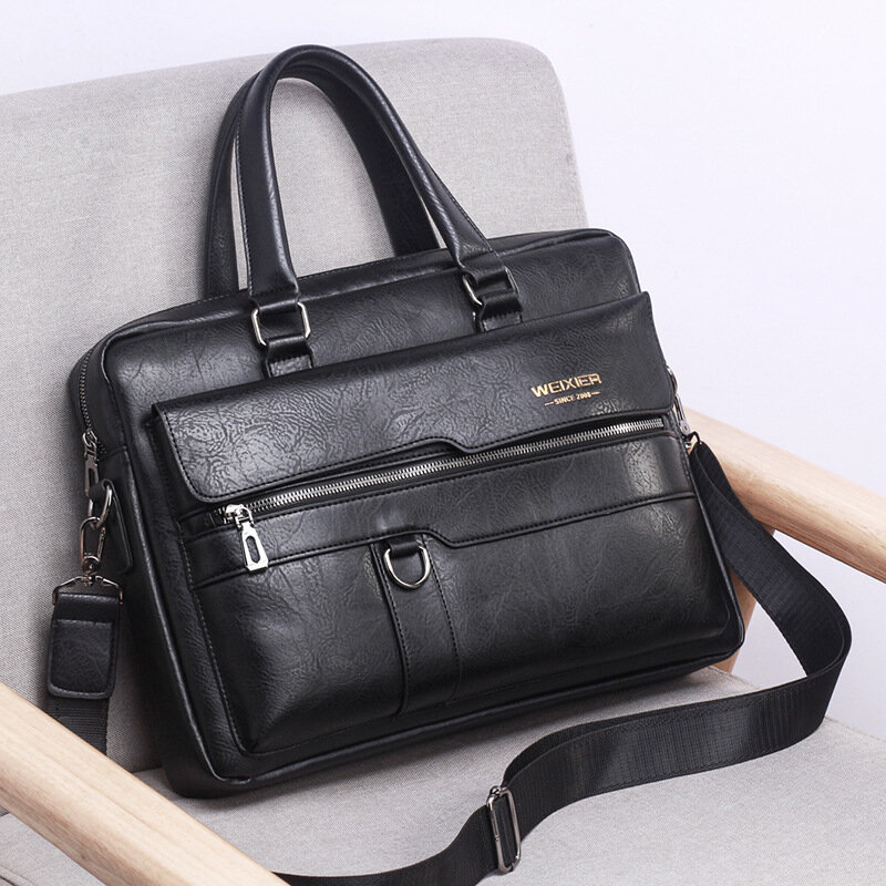 Men Briefcase Bag for Shoulder Bags Designer Tote Leather Luxury Brand Men's Business Travel Bag A4 Document Organizer handbag