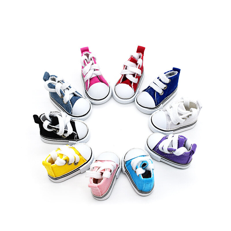 Baru 1/6 BJD Sepatu Boneka Buatan Tangan 5 CM Sepatu untuk Boneka Mini Kanvas Tali Sepatu Boneka Bermain Rumah Berdandan Aksesoris Hadiah Mainan Anak-anak