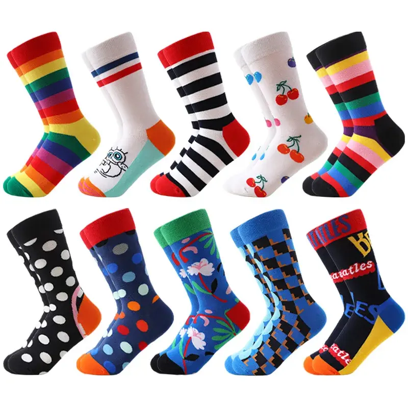 Tide marca animal meias dos homens europeu e americano moda rua estilo meias de algodão
