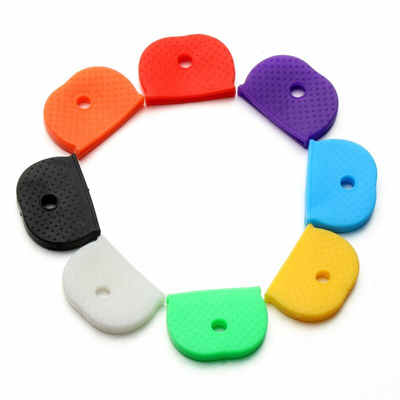 Etiquetas organizadoras de silicona elásticas, etiquetas, tapas de llaves, identificador de llaves, anillos, Topper, soporte para llaves, 12, 24, 32 piezas