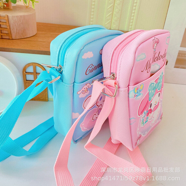 Cute Cinnamorolls Girls Single Shoulder Phone Bag Kuromis Go Out Change Earphone Money Storage Bag Crossbody Bags Kids Gifts