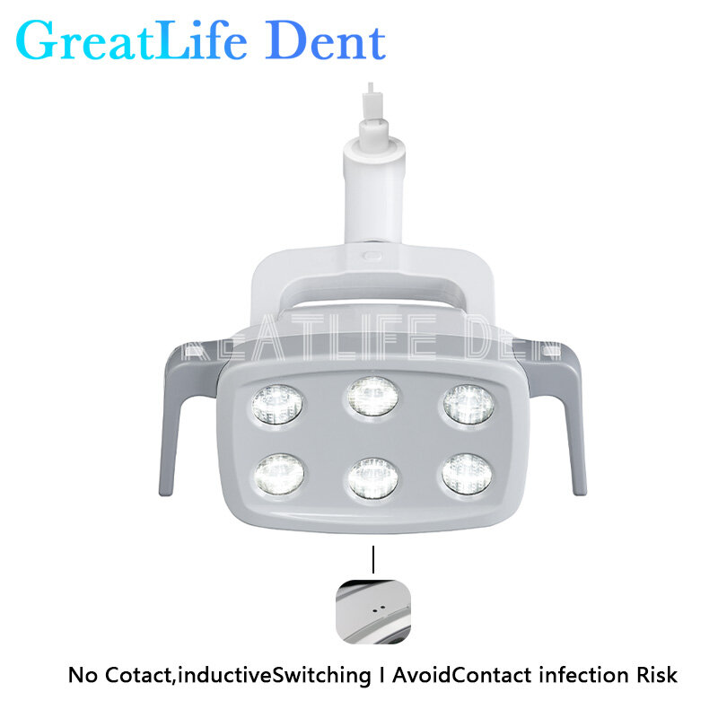 GreatLife-Unidad de silla Dental Dent, lámpara de operación Oral, luz LED quirúrgica, 6 Led, 54w
