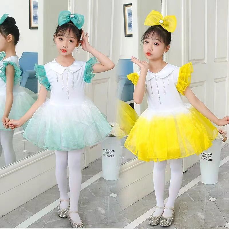 Costume de cosplay Xiaohe pour la journée des enfants, vêtements de performance pour filles, jupe en fil moelleux coloré, vêtements de danse
