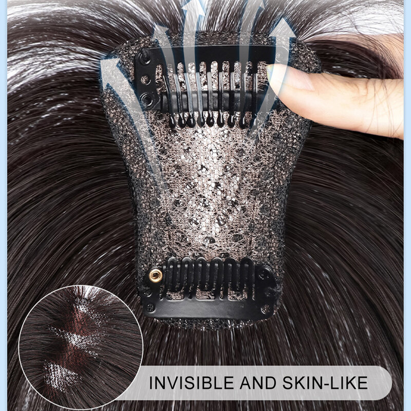Klip dalam poni 100% rambut manusia asli klip poni ringan klip rambut poni dengan candi hiasan rambut poni melengkung untuk pemakaian sehari-hari