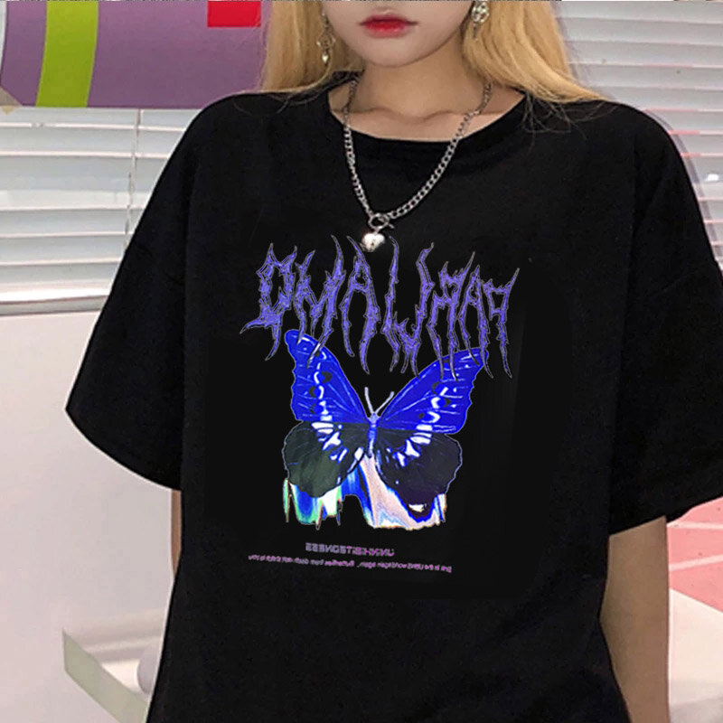 2022 Nieuwe Streetwear Tops Dark Devil Print Tshirt Unisex Korte Mouw Gothic Harajuku Oversized Woment-Shirt Hip Hop T shirt Mannen