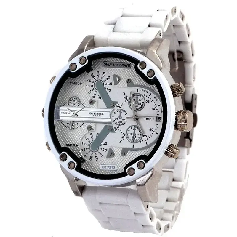 Mężczyźni oglądają dużą tarczę podwójny ruch pokryte gumą pas stalowy zegarek kwarcowy dla par pamiątkowy prezent sportowy biznesowy zegar kwarcowy nowy