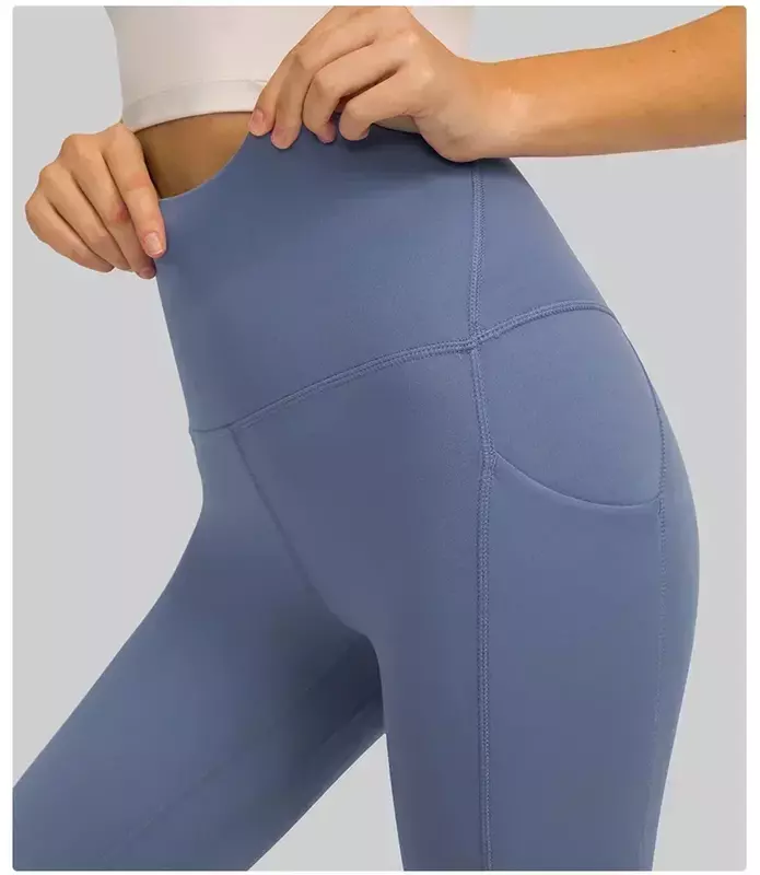Lemon celana legging wanita, celana legging mulus Cepat Kering bernapas olahraga Fitness Gym, celana ketat olahraga Yoga lembut