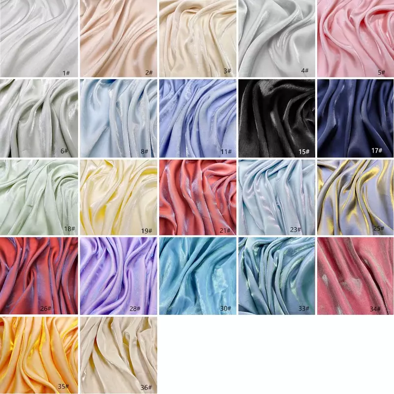 Мерсеризованная атласная ткань градиентного цвета, блестящая шелковая Переливающаяся ткань, швейный материал для платья