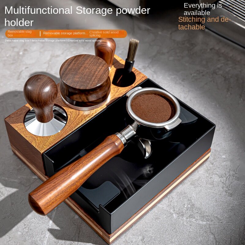 Multi Functional Coffee Powder Press Holder Storage Box Coffee Support Frame Base for Powder Pressing Spreading Tapping