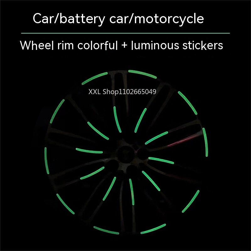 Universal Reflective Wheel Hub Adesivos para Carro, Laser de 7 Cores, Luminoso, Anti-Colisão, Colorido, Auto Acessórios
