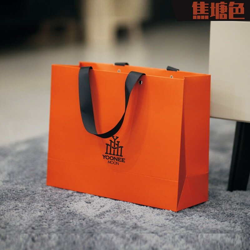 Customized product、Printing Foldable White Kraft Paper Bag with Logo