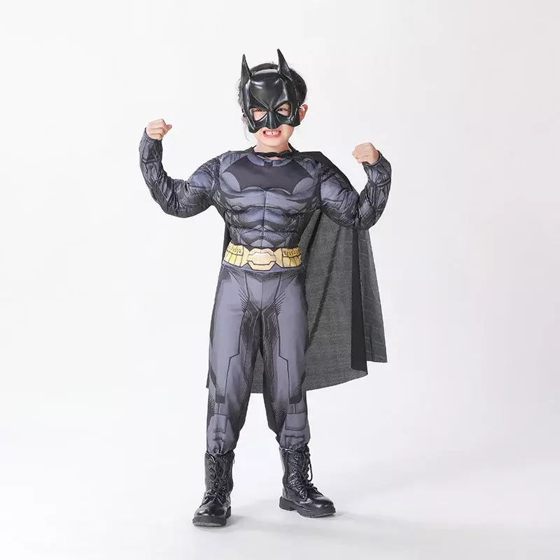 Dc Batman Superheld Rollenspel Jongens Meisjes Verkleedpak Kids Carnaval Cosplay Performance Kostuum Kinderen Jumpsuit Masker Outfit
