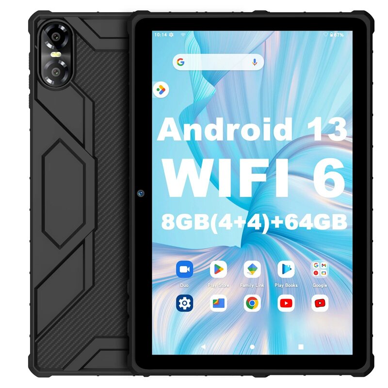 แท็บเล็ต10นิ้ว Android 13, 8(4 + 4)GB + 64GB ขยาย1TB, WIFI 6, ลำโพงกล่องคู่และกล้อง, BT5.0พร้อมสไตล์กลไก C