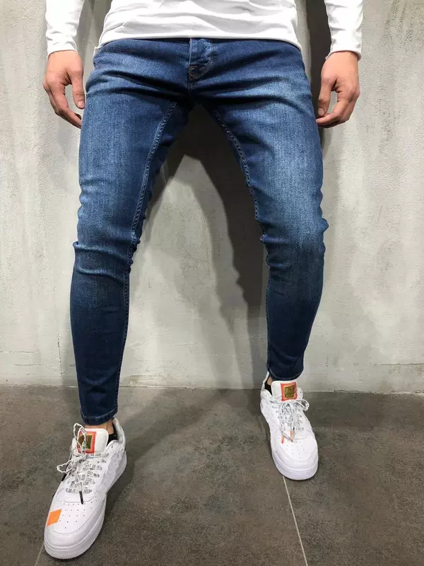Мужские узкие брюки в стиле панк, джинсовые брюки-карандаш, мужские облегающие рваные джинсы в стиле пэчворк, уличная одежда
