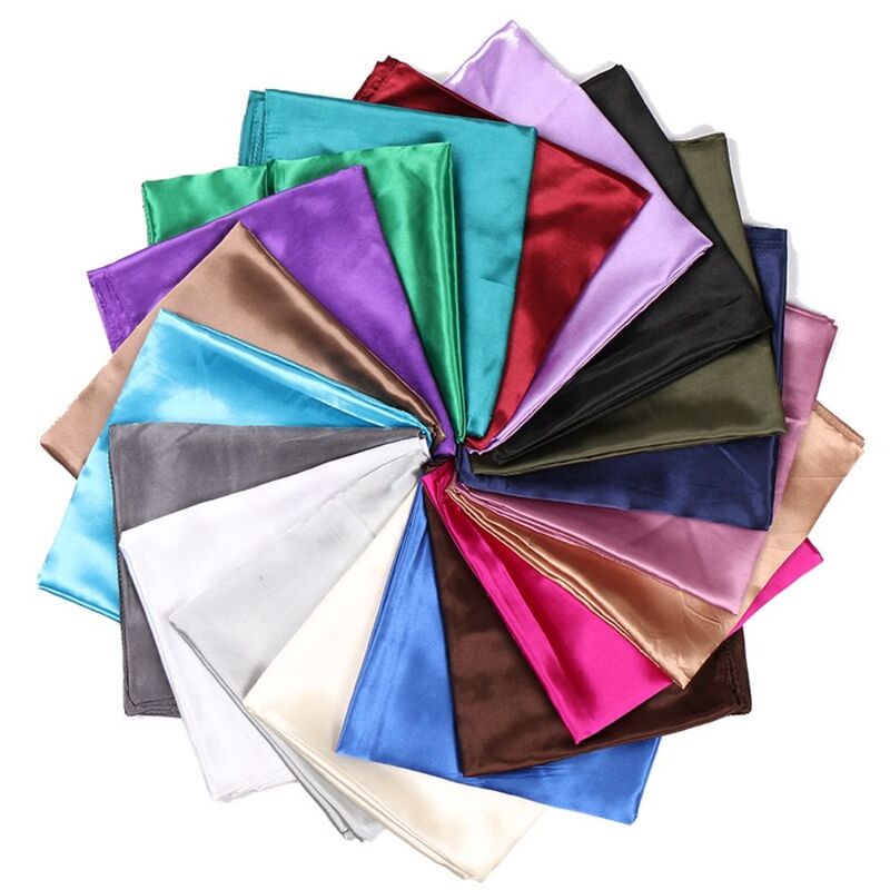 90cm Satin Silk Scarf Elegant Soft Large Size Head Scarf Kerchief Korean Style Pure Color Shawl Winter/Autumn/Spring