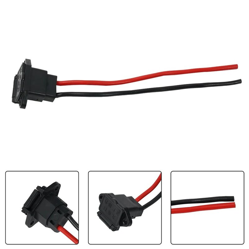 Electric Scooter Charging Socket Electric Bicycle Car Plug Cable Wire Connector Three-hole Socket With Wire Cover
