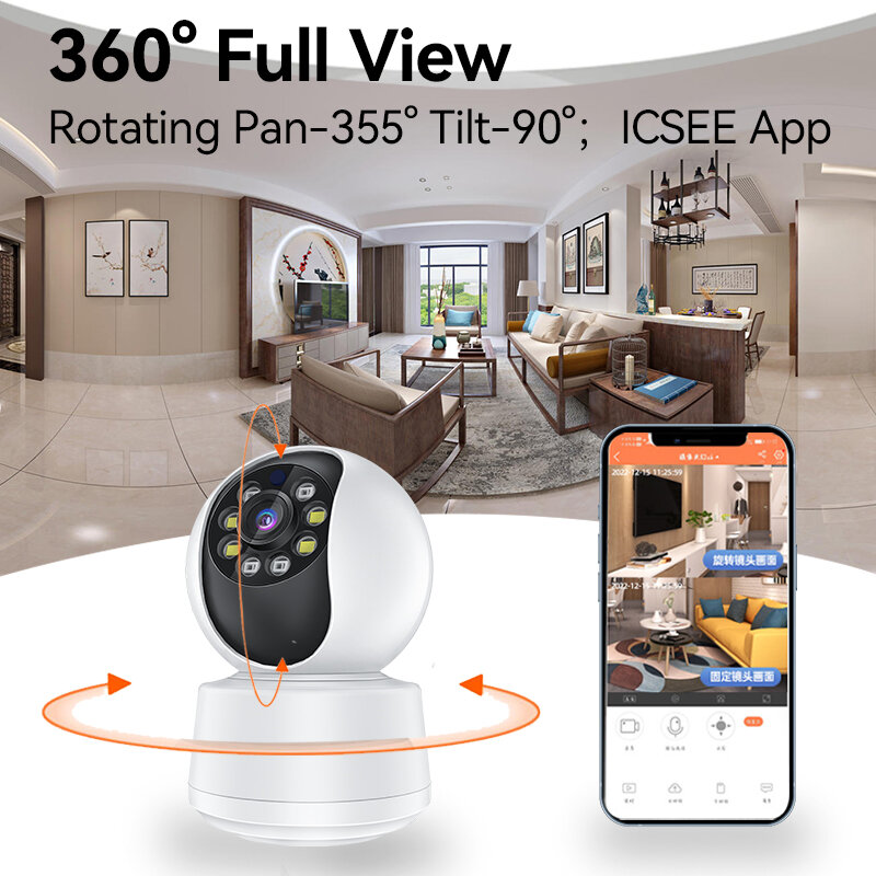 Caméra de surveillance IP WiFi 2MP, dispositif de sécurité sans fil, babyphone vidéo à infrarouge