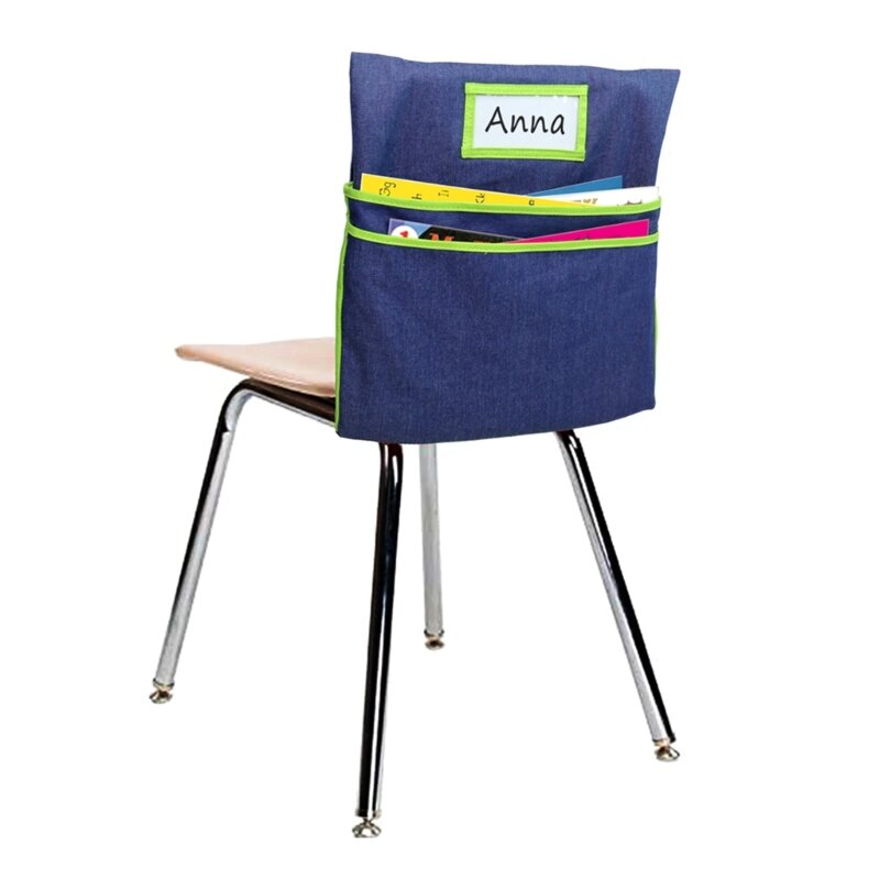 YYDS Chair Storage Pocket with Name Card Slot School Chair Back Pocket