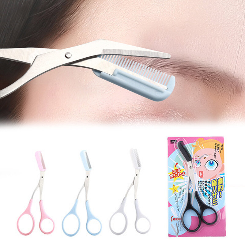 Eyebrow Trimmer Scissor Beauty Products For Women Eyebrow Scissors With Comb Stainless Steel Makeup Tools Beauty Scissors
