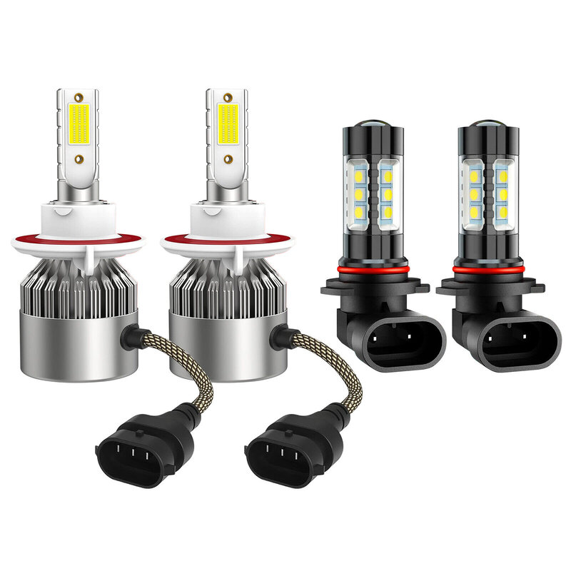 LED Car Farol Lâmpadas Set, 8000K, Hi Lo Fog Light, 4 Lâmpadas Kit Combo para Ford F-150, Acessórios para carro Substituição, 4pcs